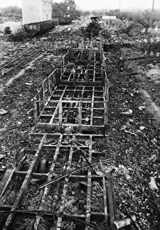North Africa Prints: A train laden with ammunition and dive bombers for Axis front line forces was destroyed