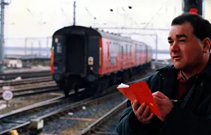 Tracks Prints: Train spotter Kevin McCarthy on the platform at Newcastle Central Station on 26th January