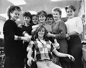 Apprentices Prints: Trainee Hairdressers Julie Stott, Tracey Hudson, Jennifer Bell, Helen Brunger