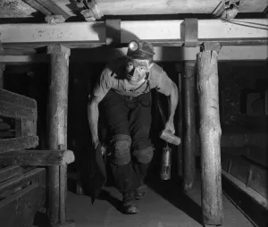 01305 Prints: Trainee miner seen here at work. Part of the Daily Herald Youth in Industry Feature 6th