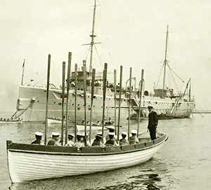 Cadet Prints: The Training Ship Warspite formerly HMS Hermione seen here moored at Greenhithe