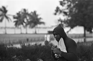 Training shots leading upto Boxing Heavyweight title fight between Sonny Liston