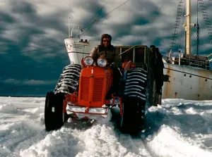 Clouds Prints: The Trans-Antarctic Expedition 1956-1958 One of the motor vehicles used to cross