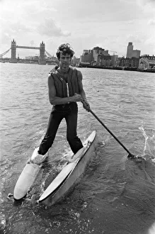 Transglobe expedition leader Sir Ranulph Fiennes walks across the River Thames near Tower