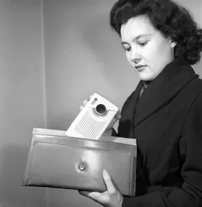 Transistor Radio: The smallest wireless radio on the market in 1955. 1955 A205