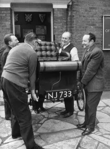 Carrying Prints: Transport Vintage Car Getting a lift in to history is the Bremer car