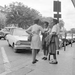 Travel Kenya Nairobi People Women July 1968 Standing together in street 1960s