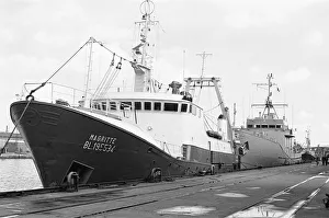 Dock Prints: The trawler Magritte seen here tied up at St Andrews Dock with a Fisheries Protection
