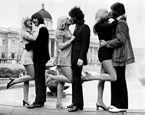 Three of the Tremeloes pop group who are to be married - L / r Carol Dilworth with bass