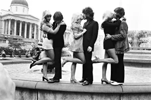 Three of the Tremeloes pop group who are to be married - L / r Carol Dilworth with bass