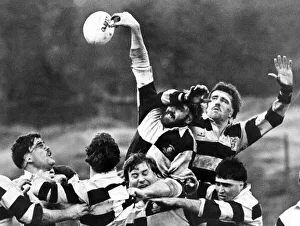 Rhondda Cynon Taf Prints: Treorchys Keith Evans wins line-out possession from Cardiff