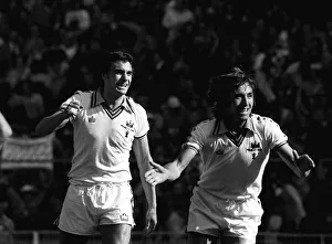 F A Cup Prints: Trevor Brooking and Billy Bonds celebrate after West Ham beat Arsenal in the FA Cup final