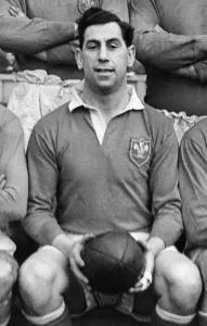 01149 Prints: Trevor Foster poses in a Wales Rugby League team group photograph