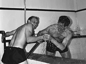 Hose Prints: Trevor Tosh Chamberlain (left0 seen here clowning around in the Fulham dressing room