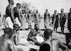Myanmar Prints: Tribal dance put on by members of a West African Division for Lord Louis Mountbatten
