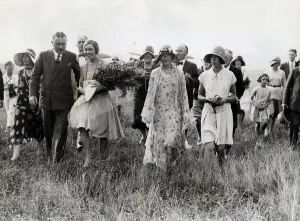 Reception Prints: Tributes and celebrateions for the English aviator Amy Johnson pictured on her return to