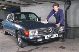 Car Wash Prints: TRISTAN OLIVER WHO RUNS A CAR WASH BUSINESS IN FULHAM - POLISHING A MERCEDES