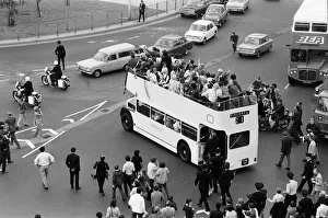 A triumphant Chelsea FC, return home after winning 1971 European Cup Winners