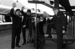 Broom Prints: A triumphant wave from staff of Middlesbrough Station after they have heard they have won