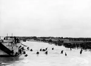 Landscape Prints: Troops of the Canadian 9th Infantry Brigade part of 3rd Division carrying their bicycles