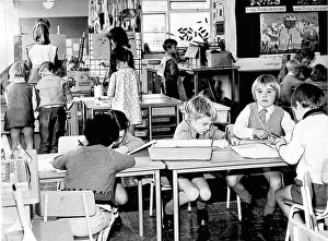 No trouble at Donwell Infants school at Washington where young pupils enjoy a drawing