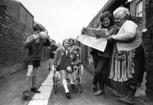 The Truebrook Bugles first success - the cleaned up backs of the houses in Pringle