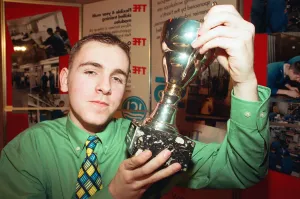 Apprentices Prints: TTE Awards at the Redcar Bowl - Apprentice of the year Paul Ashton. 14th May 1998