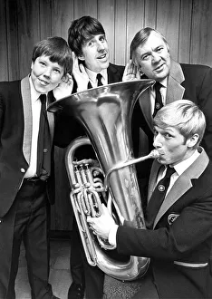Tuba Prints: A tuba quartet made up of members of the Bearpark and Esh Band on November 25, 1986
