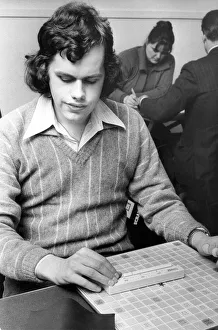 Board Games Prints: Tuesday evening in the Durant Hall, Newcastle and brains are in top gear for the Scrabble