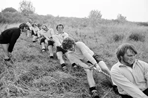 River Prints: Tug of War Competition across the River Great Ouse aka Old West River in Stretham