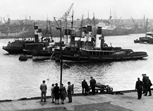 Docks Prints: Tugboats of the France, Fenwick company of Tyne and Wear pictured at their moorings off