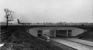 The tunnel running under the new runway extension at Manchester Airport