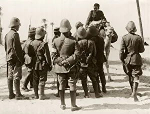 Turco Italian war Italian troops interrogating an arab trader outside Tripoli