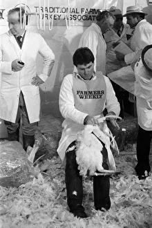 01029 Prints: Turkey plucking championship at Henley. December 1984