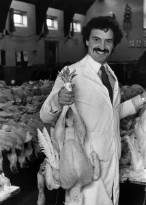 Dinner Prints: Another Turkey ready auctioned at the traditional Crawcrook auction. 22nd December 1983