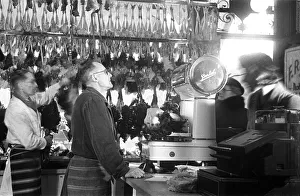 Meat Prints: Turkeys for sale in F. Range butchers on the High Street in Wanstead, London