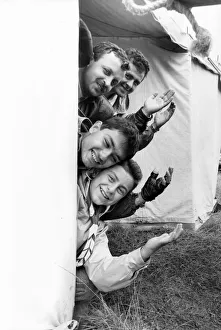 Tents Prints: Turkish scouts who arrived at Clevelands international jamboree