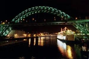 River Prints: The Tuxedo Royale nightclub moored underneath the Tyne Bridge