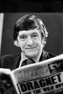 Advert Prints: TV personality Michael Parkinson photographed during a recording session for Daily