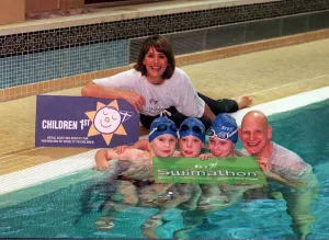 TV Presenter Carol Smillie - January 1999 Duncan goodhew launch BT Swimathon 99