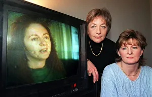 TV Presenter Jane Franchi with Caroline Learie from Greenock On TV screen