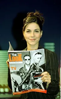 Tv Presenter Julia Bradbury November 1997 With her copy of the Mirrors Look magazine