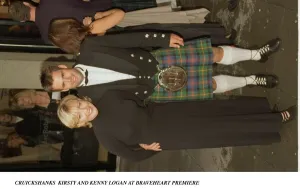 TV presenter Kirtsy Young and Rugby player Kenny Logan at the premiere of Braveheart
