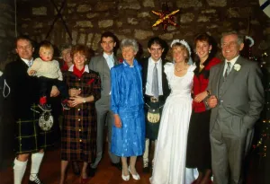 TV Presenter Magnus Magnusson seen here at his daughters Margaret Magnusson wedding to