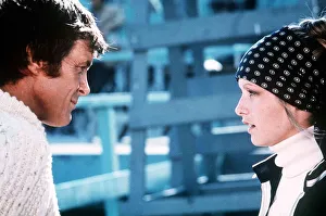 Scarves And Shawls Prints: Twiggy Actress filming with Michael Witney - September 1973 Dbase MSI