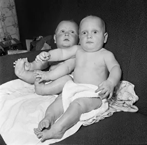 Twins Ian and Robert Kearns who both weighed eight pounds two ounces when they were born