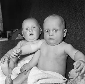 00395 Prints: Twins Ian and Robert Kearns who both weighed eight pounds two ounces when they were born