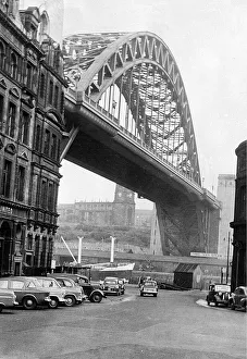 Bridge Prints: The Tyne Bridge taken from the Newcastle Quayside looking towards Gateshead in the 1960s