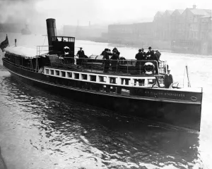 The Tyne commissioners Lauch Sir William Stephenson ship off on its journey along