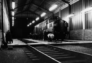 A type 3 class 27 diesel locomotive seen here undergoing routine maintenance